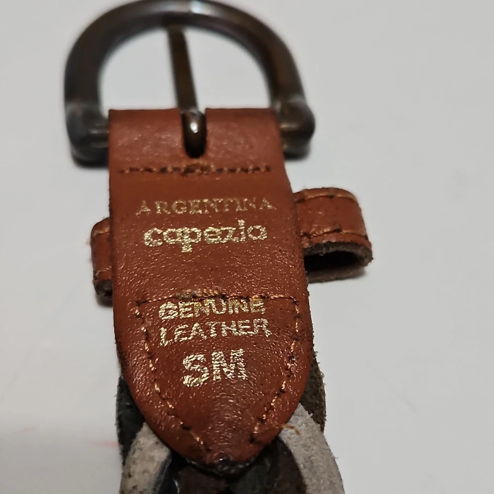 Argentina Capezio Vintage Leather Braided Twist Multi Color Belt Size S/M #1054